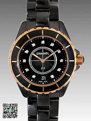 シャネル J12 ３８ セラミック・ピンクゴールド H2544 ブラック スーパーコピー