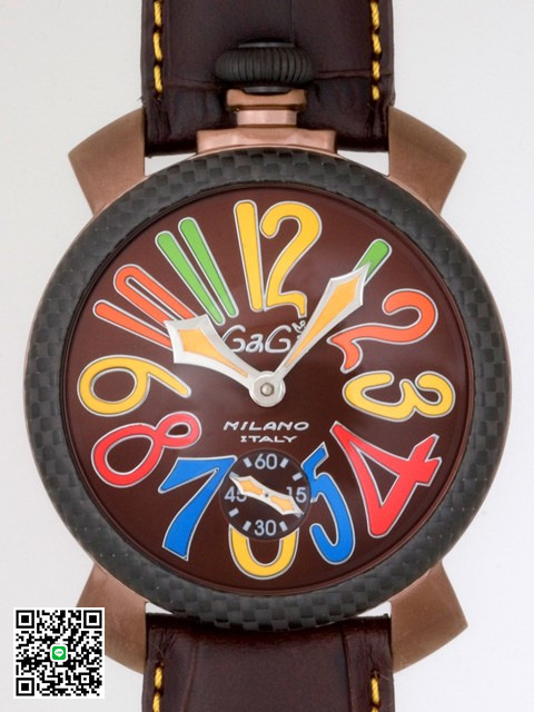 ガガ･ミラノ マニュアル 48mm 手巻き 5016.5 ダークブラウン皮 スーパーコピー