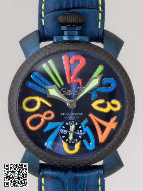 ガガ･ミラノ マニュアル 48mm 手巻き 5016.4 ブルー皮 スーパーコピー