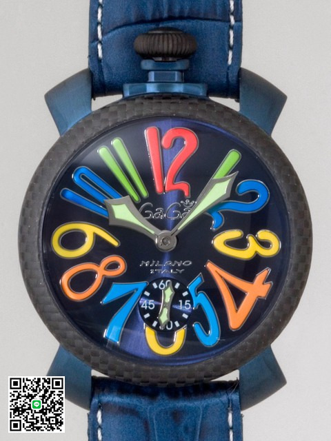 ガガ･ミラノ マニュアル 48mm 手巻き 5016.4 ブルー皮 スーパーコピー