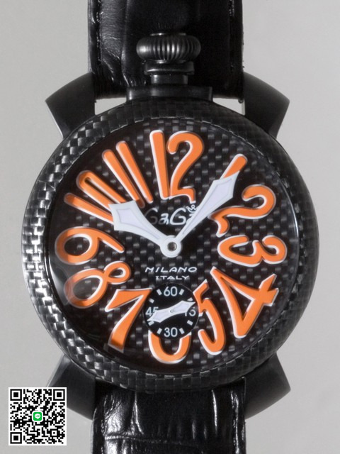 ガガ･ミラノ マニュアル 48mm 手巻き 5016.1 ブラック皮 スーパーコピー
