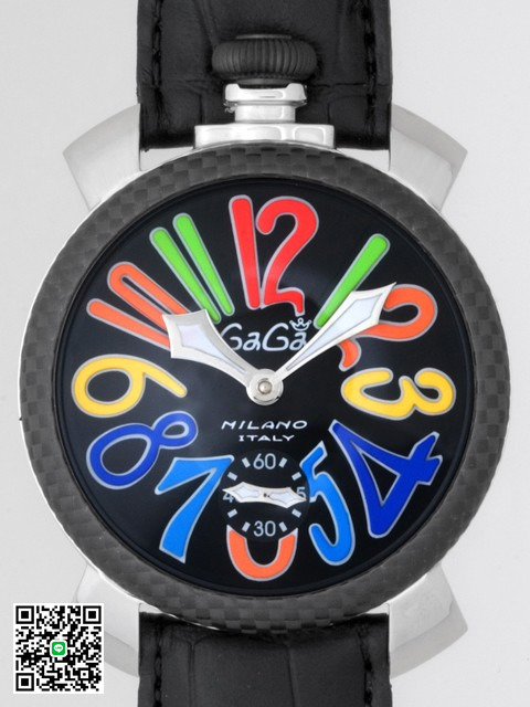 ガガ･ミラノ マニュアル 48mm 手巻き 5015 ブラック皮 スーパーコピー