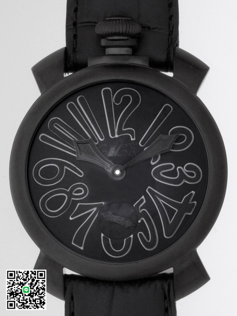 ガガ･ミラノ マニュアル 48mm 手巻き 5012.2 ブラック皮 スーパーコピー