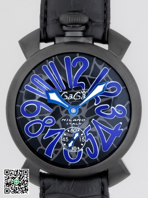 ガガ･ミラノ マニュアル 48mm 手巻き 5012 MOSAICO 2 ブラック皮 スーパーコピー