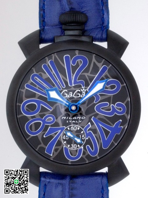 ガガ･ミラノ マニュアル 48mm 手巻き 5012 MOSAICO 2 ブルー皮 スーパーコピー