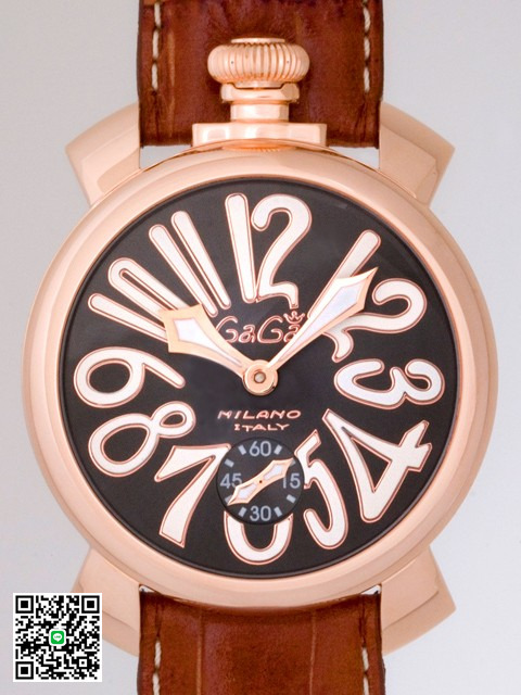 ガガ･ミラノ マニュアル 48mm 手巻き 5011.7 ブラウン皮 スーパーコピー