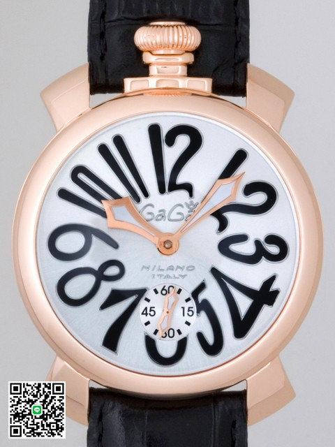 ガガ･ミラノ マニュアル 48mm 手巻き 5011.6 ブラック皮 スーパーコピー