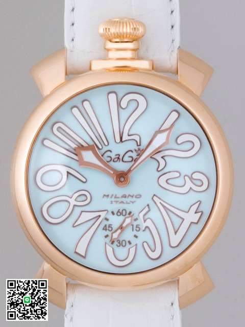 ガガ･ミラノ マニュアル 48mm 手巻き 5011.3 ホワイト皮 スーパーコピー