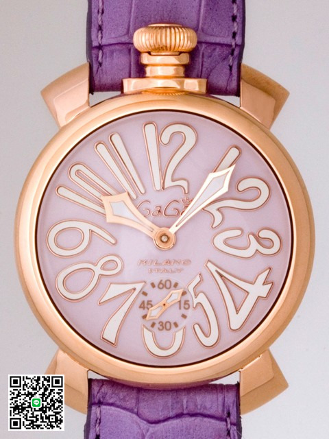 ガガ･ミラノ マニュアル 48mm 手巻き 5011.2 パープル皮 スーパーコピー