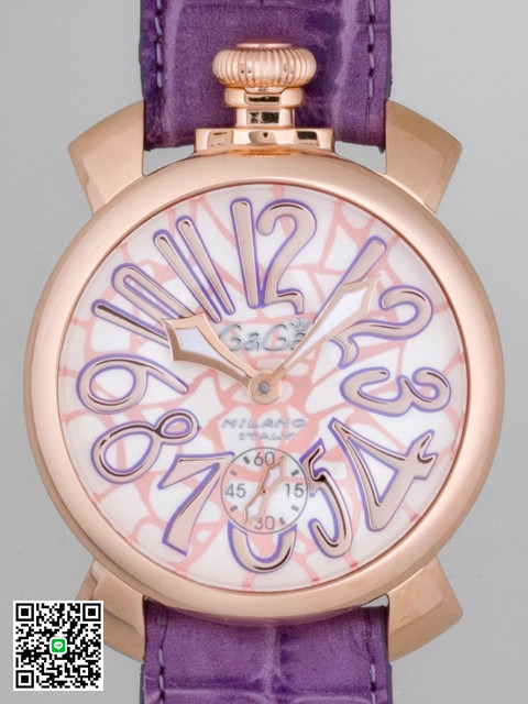 ガガ･ミラノ マニュアル 48mm 手巻き 5011 MOSAICO 1 パープル皮 スーパーコピー