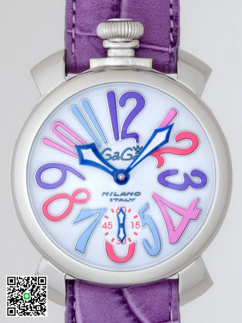 ガガ･ミラノ マニュアル 48mm 手巻き 5010.9 パープル皮 スーパーコピー
