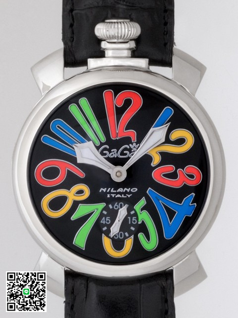 ガガ･ミラノ マニュアル 48mm 手巻き 5010.2 ブラック皮 スーパーコピー