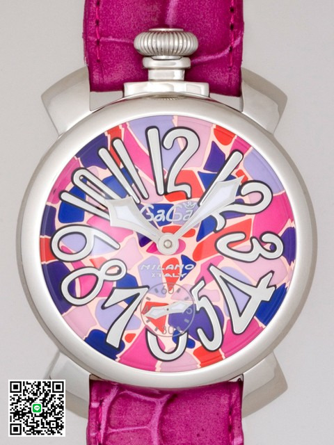 ガガ･ミラノ マニュアル 48mm 手巻き 5010 MOSAICO 2 チェリー皮 スーパーコピー