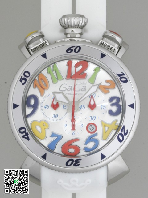 ガガ･ミラノ クロノ48mm クォーツ 6050.2 レッドラバー スーパーコピー