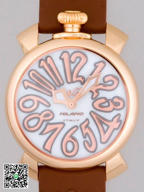 ガガ･ミラノ マニュアル40mm クォーツ 5021.2 ブラウンラバー スーパーコピー
