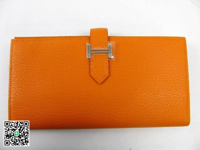 エルメス ベアンスフレ シェーブル オレンジ シルバー金具 hq024 スーパーコピー
