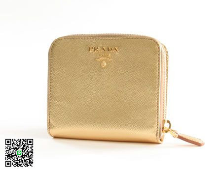 プラダ サフィアーノ Metal 二つ折財布 ゴールド 1M0522 スーパーコピー