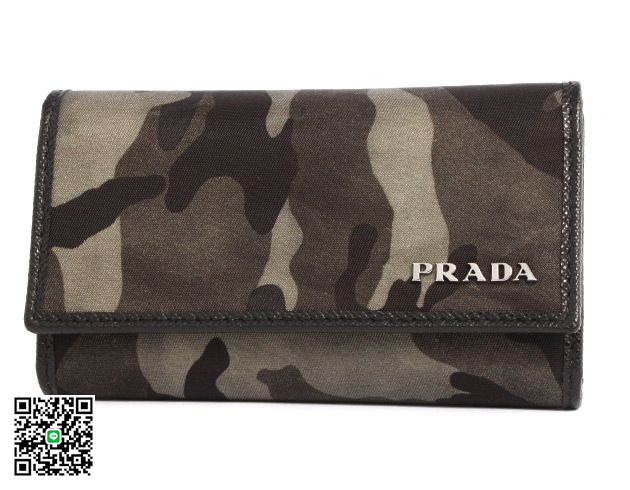 プラダ TESSUTO CAMOUFL キーケース ダークグリーン＆シルバー 2M0025 スーパーコピー
