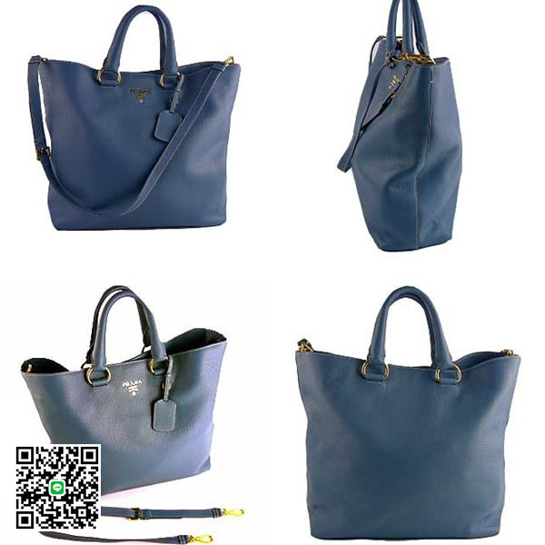 PRADA プラダ ゴールドロゴ入りトートバッグ MARINE pb449-BN1713 スーパーコピー