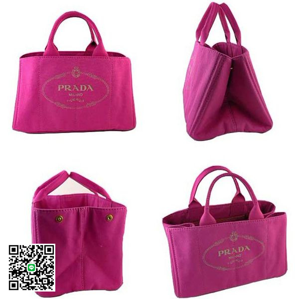 プラダ ロゴ入りキャンバス（CANAPA）トートバッグ ピンク(FUXIA) pb463 BN1872 スーパーコピー