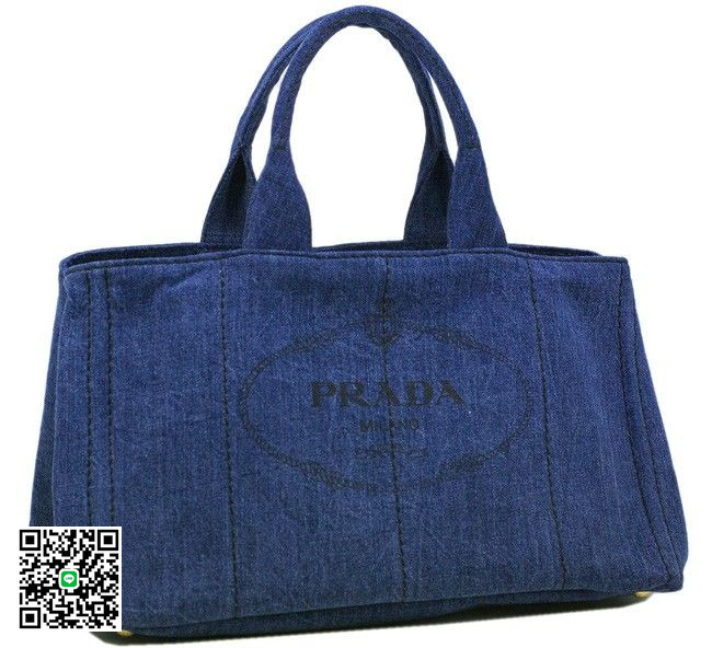 プラダ バッグ PRADA トートバッグ デニム キャンバス ブルー B1872B9 紙袋付き 新作 スーパーコピー