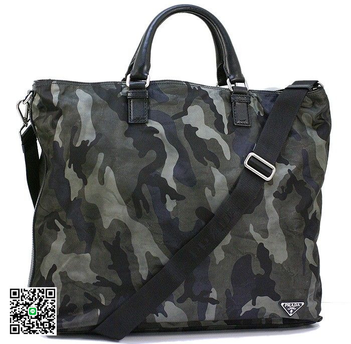 プラダ バッグ PRADA カモフラージュ 迷彩 ナイロン 2WAY ショルダーバッグ グレー VA0882 スーパーコピー