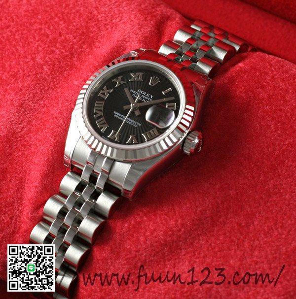 ロレックス 179174 レディース デイトジャスト ROLEX 黒サンビームローマ スーパーコピー