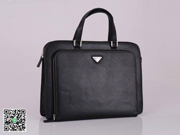 プラダ SAFFIANO TRAVEL三角プレート付きビジネスバッグ VR0023 SAF.TRAVEL NERO スーパーコピー