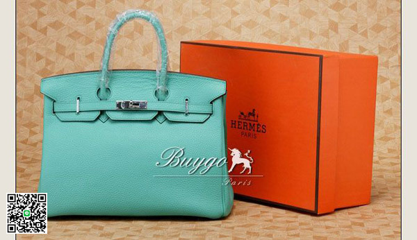 エルメス バーキン35 トゴ/ラグーン（金具：シルバー）hermes00069812 トゴ スーパーコピー
