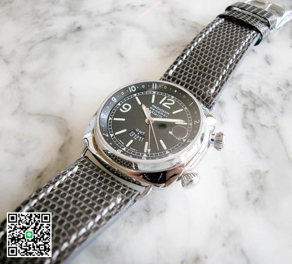 パネライ ラジオミール GMTアラーム 42mm PAM00098 SS-case (42mm) スーパーコピー 革ベルト スーパーコピー