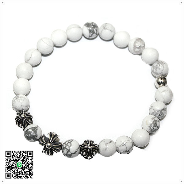 クロムハーツ ブレスレット（Chrome Hearts）ビーズ・8MM・ホワイトバッファロー・スリー・CHプラスブレスレット CB74 スーパーコピー