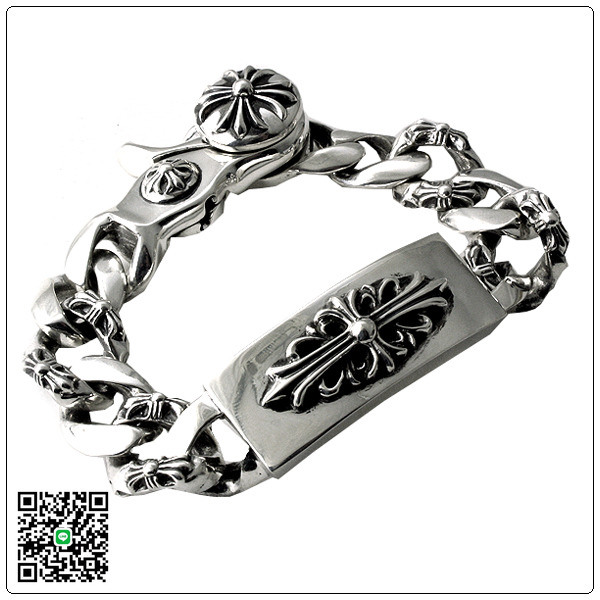 クロムハーツ ブレスレット（Chrome Hearts）フローラルクロスID・ファンシーチェーン・リンク・クリップ・ブレスレット CB41 スーパーコピー