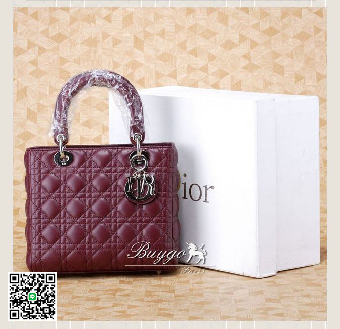クリスチャン・ディオール バッグ 2012年春夏 ボルドー カナージュハンドバッグ VRB44510 DIOR