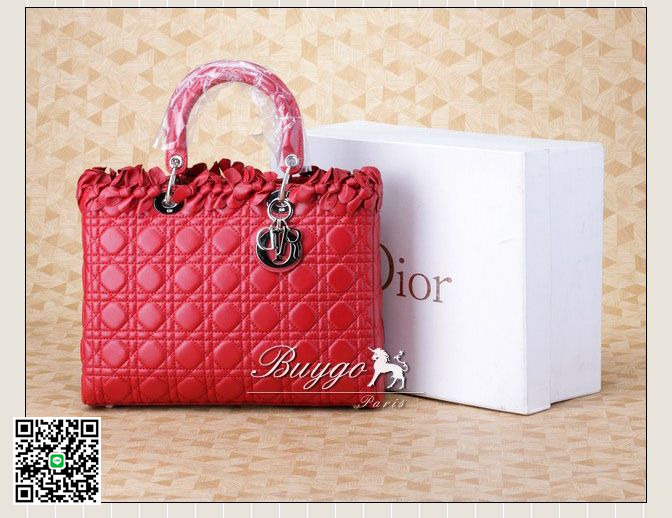 クリスチャンディオール 2012年春夏 DIOR 2wayハンドバッグ ラージ ゼラニウムピンク CAL44561-271