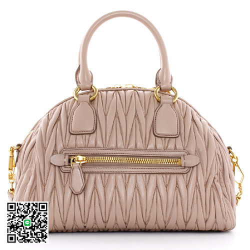 ミュウミュウ miumiu MATELASSE ラムスキン ハンドバッグ ピンクベージュ RL0066N88770 スーパーコピー